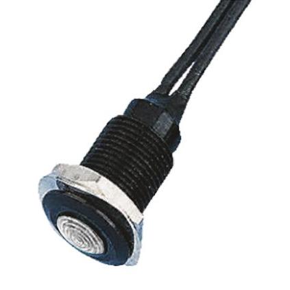Indikátor pro montáž do panelu, řada: OXL/CLH/100 Series Bílá, typ žárovky: LED Volný přívod Oxley 24V ac 10.2 mm, IP66