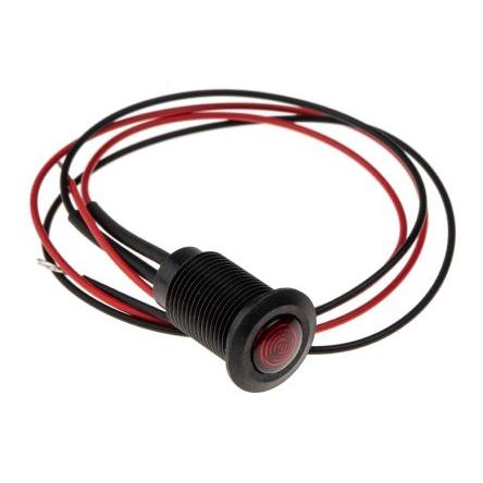 Indikátor pro montáž do panelu, řada: OXL/CLH/100 Series Červená, typ žárovky: LED Volný přívod Oxley 230V ac 10.2 mm,