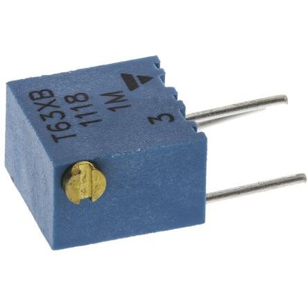 Ladicí potenciometr 1 mΩ 10 % ±100 ppm/°C 0.06 W Boční nastavení 14otáčkový, Průchozí otvor, Kolík, řada: T63 Vishay