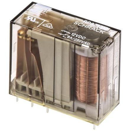 TE Connectivity Relé bez blokování DPDT Montáž na plošný spoj 8A 12V dc RPII