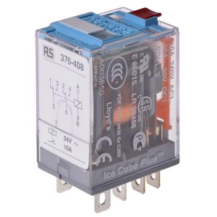 Releco Výkonové relé DPDT Montáž na plošný spoj 10A 24V ac C7