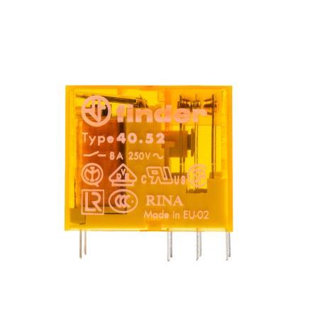 Finder Výkonové relé DPDT Montáž na plošný spoj 8A 230V ac 40