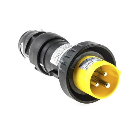 Eaton Napájecí konektor, řada: Eaton Crouse-Hinds, IP66, Kabel, formát pólů: 2P+PE, orientace těla: Rovný barva Žlutá,