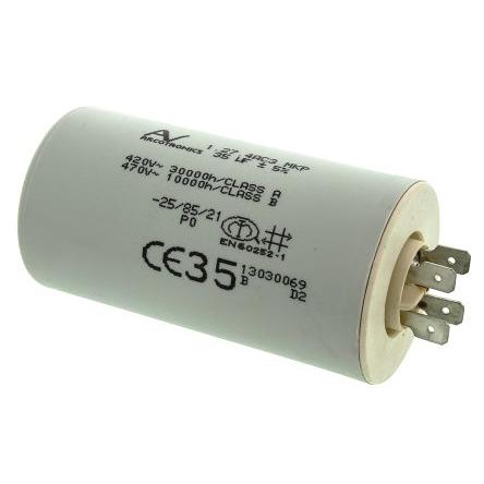 Vrstvové kondenzátory, řada: C27 P0 35 F ±5 % 470V ac, Montáž na rám 0.8 mm KEMET