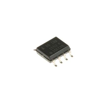 Texas Instruments Přístrojový zesilovač INA155UA ofset 1 mV 550 kHz 2.1 mA CMRR 80 dB, SOIC, počet kolíků: 8 kolíkový