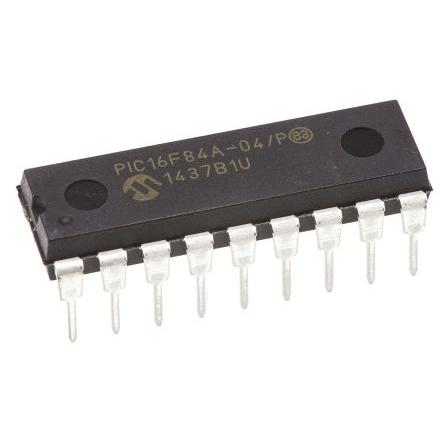 Microchip Mikrokontrolér PIC16F84A-04/P 8 bit PIC 4 MHz Blesk 68 bit RAM, počet kolíků: 18 kolíkový, PDIP