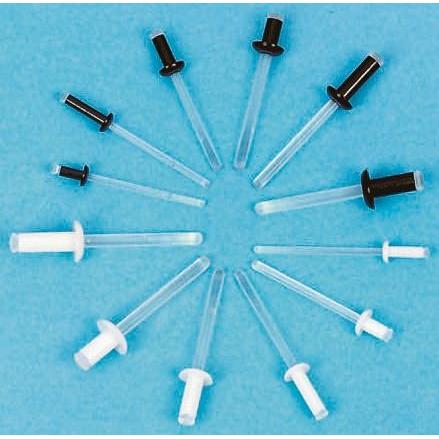 Essentra Nýt, Nylon, délka nýtu: 6.4 mm, Obyčejný Polykarbonát Nýtovací, průměr nýtu: 3.2 mm