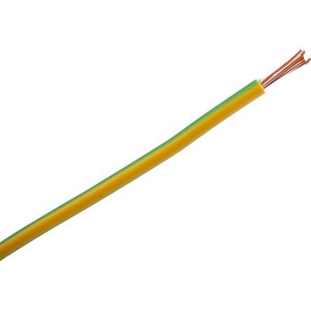 Zapojovací vodič, řada: 6491X, typ kabelu: Splétaný, typ kabelu: 6491X, prameny vodičů: 7/0.85 mm, Zelená, Žlutá, 750V