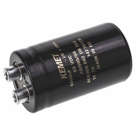 Kondenzátor, řada: ALS30 6800 μF ±20 % 26mΩ ALS30A682DB063 63V dc, Šroubová svorka KEMET