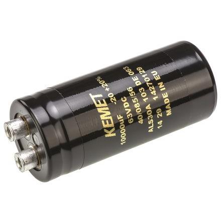 Kondenzátor, řada: ALS30 10000 μF ±20 % 17mΩ ALS30A103DE063 63V dc, Šroubová svorka KEMET