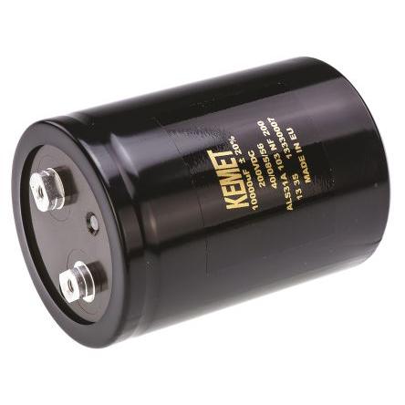Kondenzátor, řada: ALS31 10000 μF ±20 % 28mΩ 200V dc, Šroubová svorka KEMET