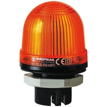 Werma Maják, řada: EM 801 Stálé barva Žlutá 24V ac LED Panel 500mA EN 60598 / VDE 0711 T1 IP65