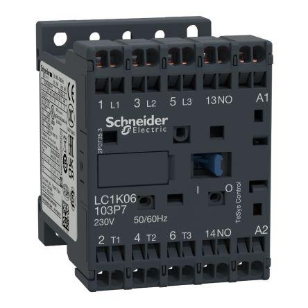 Schneider Electric 1 NO Stykač napětí ve vinutí 230V ac 3pólový 6 A 690V ac 2.2 kW s 3 NO kontakty 230V ac Řízení
