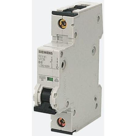 Siemens Miniaturní jistič, rozsah: 5SY4 1pólový 20A vypínací výkon 10 kA, charakteristika: Typ C, rozsah: SENTRON 400V