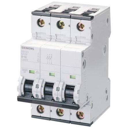 Siemens Miniaturní jistič, rozsah: 5SY4 3pólový 25A vypínací výkon 10 kA, charakteristika: Typ B, rozsah: SENTRON 400V