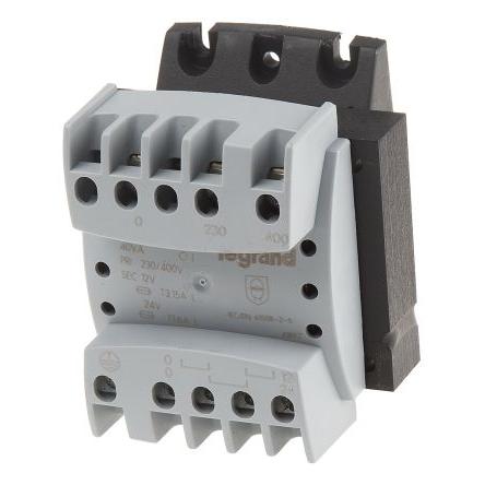 Legrand Transformátor na lištu DIN 40 VA, primární napětí: 230 to 400 V, sekundární napětí: 12 to 24 V, počet výstupů: