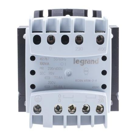 Legrand Transformátor na lištu DIN 100 VA, primární napětí: 230 to 400 V, sekundární napětí: 230 V, počet výstupů: 1,