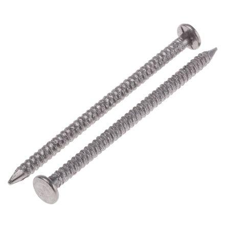 RS PRO Hřebíky s vroubkovaným dříkem, délka: 65 mm, Světlý, Ocel Vroubkovaný dřík 3.35 mm 500 g