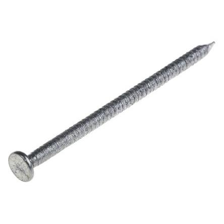 RS PRO Hřebíky s vroubkovaným dříkem, délka: 75 mm, Světlý, Ocel Vroubkovaný dřík 3.75 mm 500 g