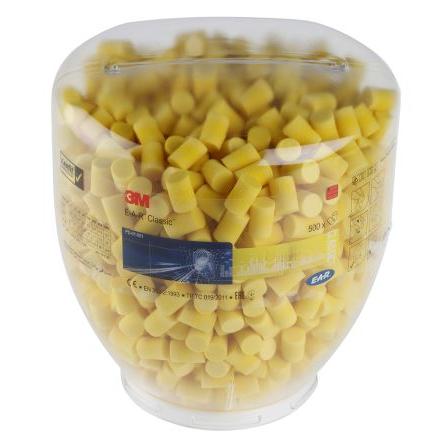 3M E.A.R Ušní zátky, řada: Classic Jednorázový, Žlutá, Polyvinylchlorid 31 CE, EN 352-2 500