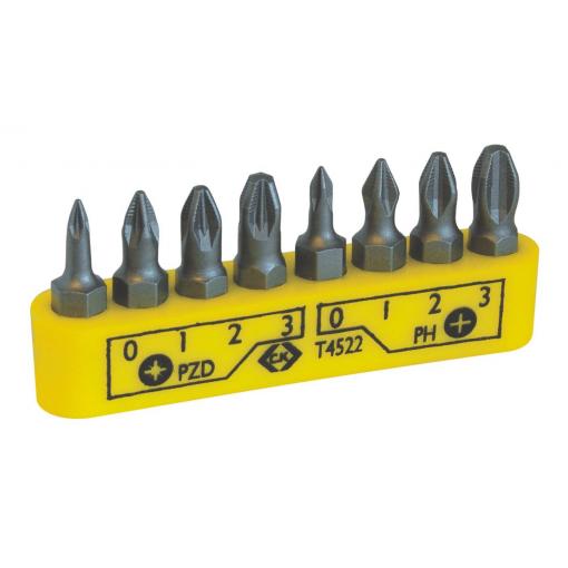 C.K T4522 sada bitů, 8dílná, křížový PH, křížový PZ, 1/4 (6,3 mm)