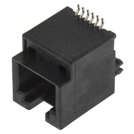 Molex Konektor RJ11, řada: 95503 Vnitřní Cat3, počet cest: 6, Svislé, Povrch Nestíněný, počet portů: 1portový