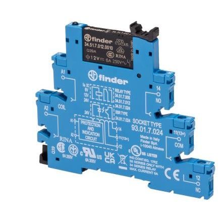 Finder Relé rozhraní 12V dc SPDT Lišta DIN 38 15.2mA