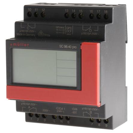 Časový spínač na lištu DIN SC SC 98.40 PRO 230V 50-60HZ, počet kanálů: 4 Muller 230V ac