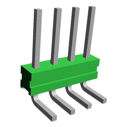 TE Connectivity Kolíkový konektor, řada: AMPMODU MOD II, Deska-deska, Vodič-deska, počet kontaktů: 4, počet řad: 1,