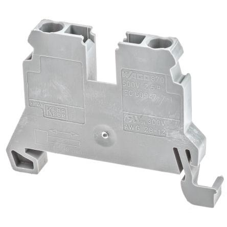 WAGO Svorkovnice pro montáž na lištu DIN 870-901, řada: 870, 500V Šedá 2.5mm² 1 Klecová svorka