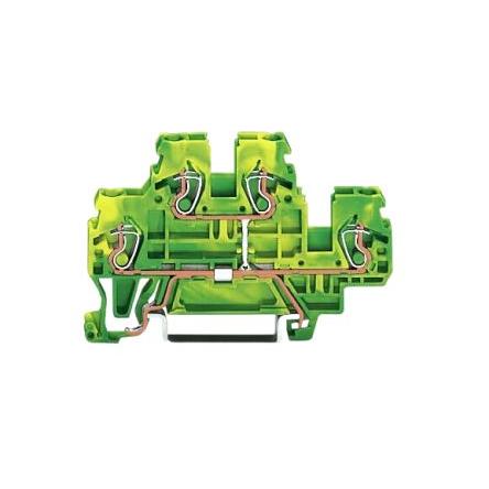 WAGO Zemnicí svorkovnice 870-507, řada: 870, 500V Zelená, Žlutá 2.5mm² 2 Klecová svorka