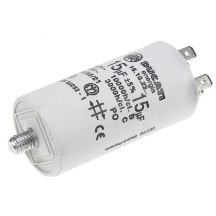 Vrstvové kondenzátory, řada: 4.16.10 15 μF ±5 % 450V ac, Montáž šroubem 0.7 mm Ducati Energia