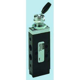Pneumatický ventil s ručním ovládáním, řada: B43 Páka G 1/8 G, materiál tělesa: Tlakově litý zinek III B, teplotní