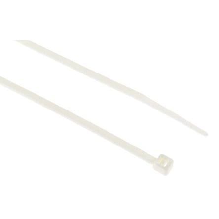Stahovací páska Nerozpojitelné 100 mm 2.5mm Bílá Nylon 66 RS PRO