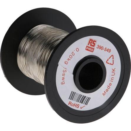 Měděný drát, prameny vodičů: 1 x 0.51 mm Cín, vnější průměr: 0.51 mm OD RS PRO 114 m