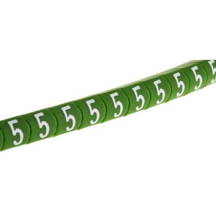 Označovač kabelu, řada: Helagrip Nasouvací barva Bílá 3.5 mm x 3.3mm HellermannTyton Zelená 5 3 mm 901-10272