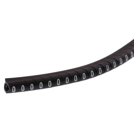 Označovač kabelu, řada: Helagrip Nasouvací barva Bílá 5 mm x 6.8mm HellermannTyton Černá 0 9 mm 901-10305