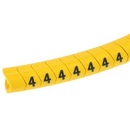 Označovač kabelu, řada: Helagrip Nasouvací barva Černá 5 mm x 6.8mm HellermannTyton Žlutá 4 9 mm 901-10309