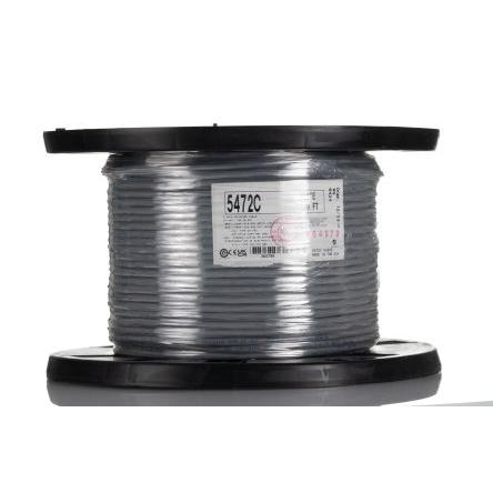 Datový kabel, řada: 5472C 2 párů v balení, Polyvinylchlorid, 300V, chování ohně: Samozhášecí Alpha Wire 100 m, Šedá