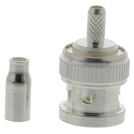TE Connectivity Koaxiální konektor, řada: BNC Vnější, 50 Ω, orientace těla: Rovný, Kabel Konektory BNC Krimpovací, 4GHz