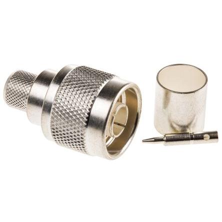 TE Connectivity Koaxiální konektor, řada: N Vnější, 50 Ω, orientace těla: Rovný, Kabel Konektor N Krimpovací, 11GHz 165