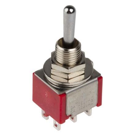 RS PRO Přepínač Panel DPDT Zap-vyp-zap ovládání 5A Pájecí 26 V dc