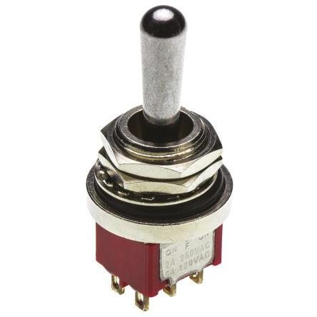 RS PRO Přepínač Panel DPDT Zap-vyp-zap ovládání 5A Pájecí 26 V dc