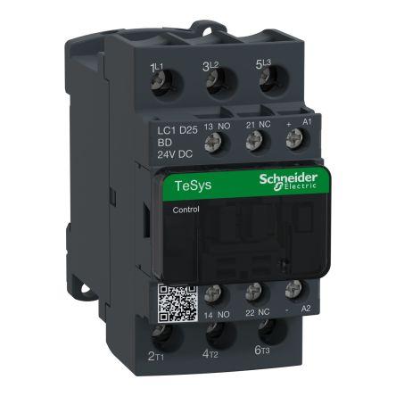 Schneider Electric 1 NO, 1 NC Stykač napětí ve vinutí 24V dc 3pólový 25 A 690V ac 11 kW s 3 NO kontakty 24V dc Řízení