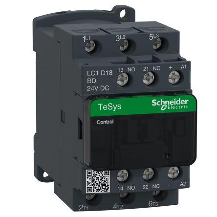 Schneider Electric 1 NO, 1 NC Stykač napětí ve vinutí 24V dc 3pólový 18 A 690V ac 7.5 kW s 3 NO kontakty 24V dc Řízení