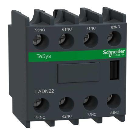 Schneider Electric Blok pomocných kontaktů 2 NC/2 NO 4 Přední montáž, rozsah: LADN s Šroubová svorka 10 A 690V ac