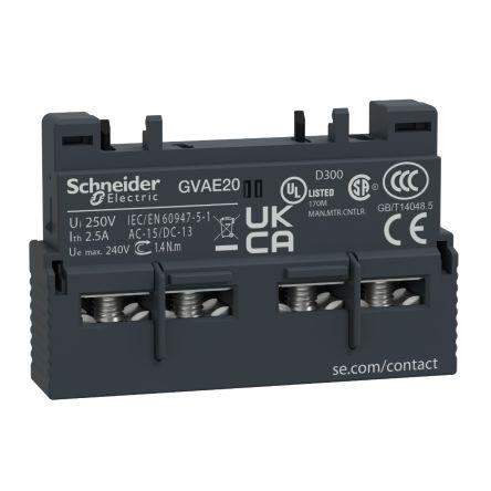 Schneider Electric Pomocný kontakt 2 NO 2 Přední montáž, rozsah: GVAE s Šroub 2.5 A 240 V ac, 60V dc