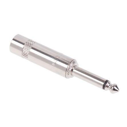 RS PRO Konektor jack, Kabel, Monofonní, Krimpovací Vnější, 6.35 mm 2 barva Stříbrná, orientace těla: Rovný, materiál