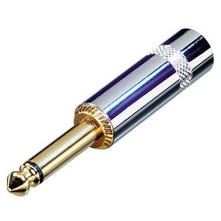 Re-An Products Konektor jack, Kabel, Monofonní Vnější, 6.35 mm 1 3A, orientace těla: Rovný, materiál kontaktu: Mosaz,
