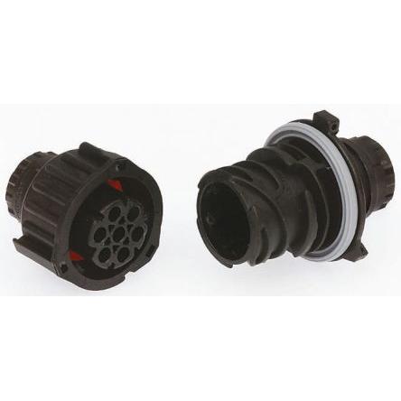 TE Connectivity Zástrčka DIN, řada: DIN, počet kontaktů: 4, velikost: Standard, orientace těla: Rovný, IP67, IP69 30A